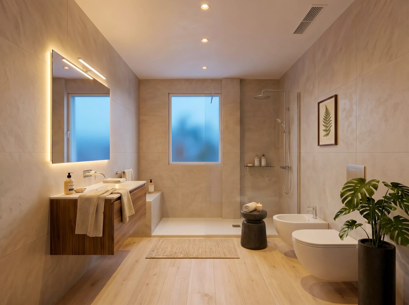 Baño en formato moderno