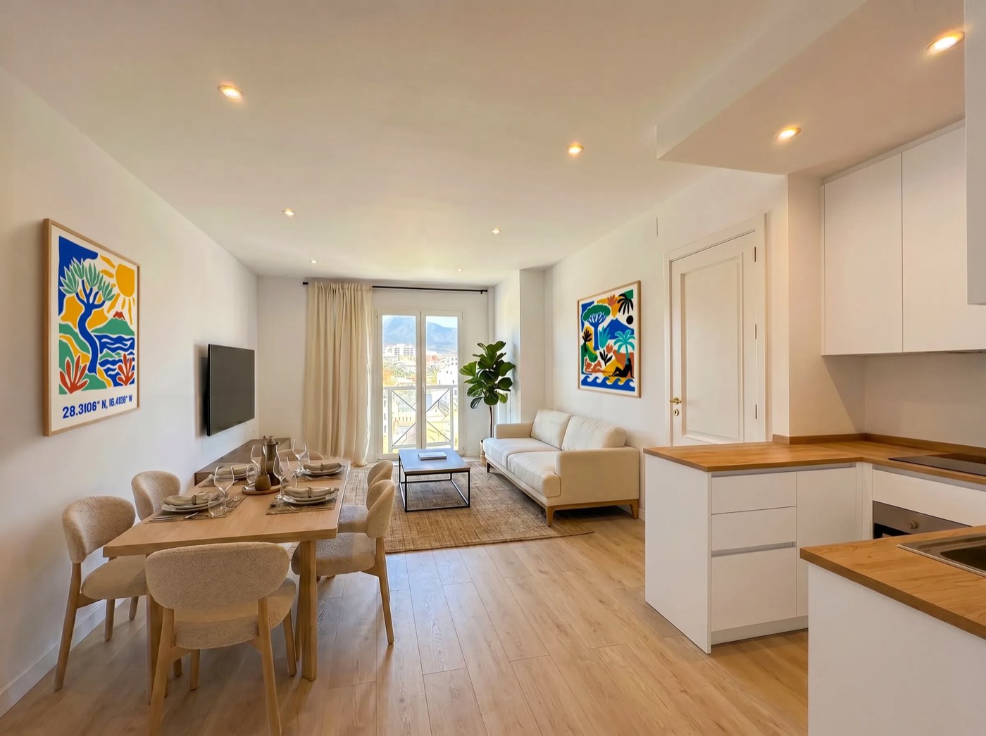 Cocina con vistas al valle